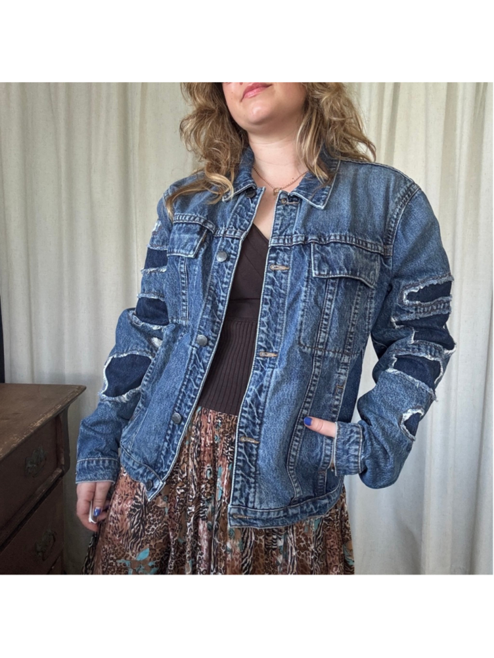 Helmut Lang MR 87 Destroy Denim jacket Distressed Sleeves • Mr. 87 • Size: M